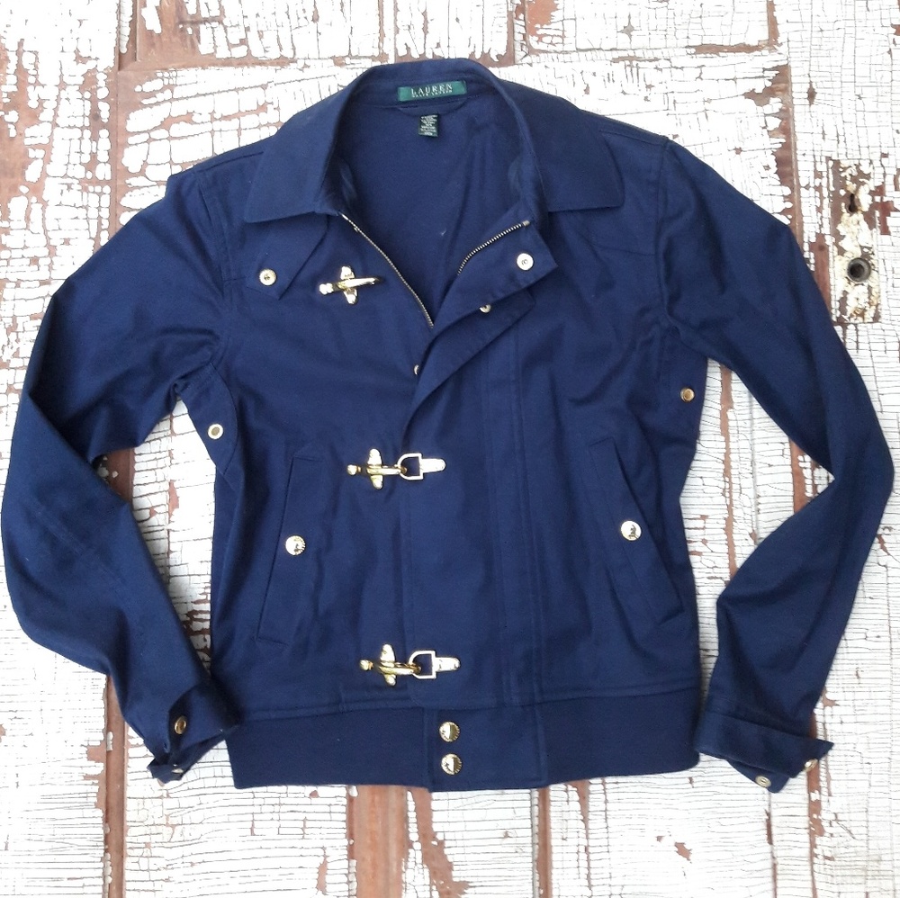 Lauren Ralph Lauren navy jacket with gold hardware